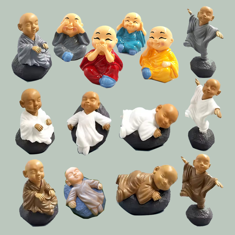 Bonsai Garden Japan - 4 stks Chinese Kongfu Monnik Miniatuur
