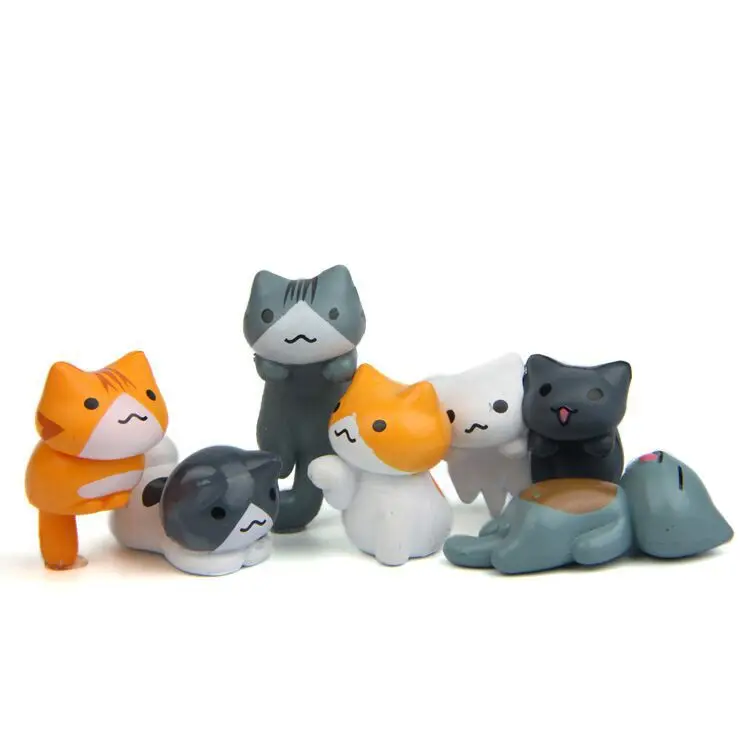 Bonsai Garden Japan - 6 stks/set Cartoon Lucky pvc Kat